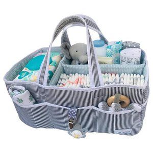 Baby Diaper Caddy - Large Organizer Tote Bag for Infant Boy or Girl Baby Shower